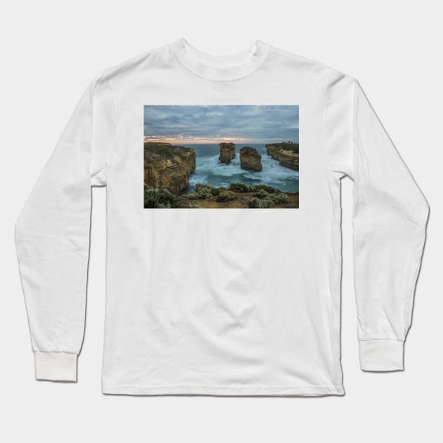 The Island Archway in the Loch Ard Gorge region, Port Campbell National Park, Victoria, Australia. Long Sleeve T-Shirt by VickiWalsh